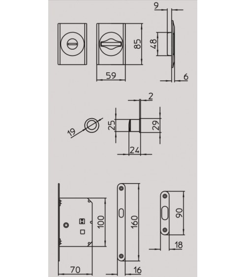Puxador para porta de correr sóbrio MANDELLI 1038TN/S puxador design