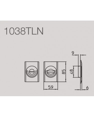 Puxador para porta deslizante estilo moderno MANDELLI 1038TLN com dimensões