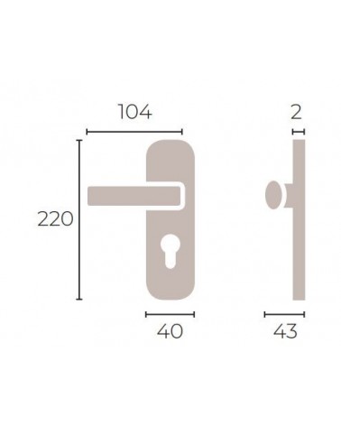 Puxador de porta contemporâneo em placa Latão - MADE IN FRANCE - puxador design