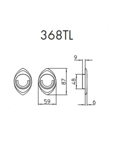 Puxador para porta de correr chique MANDELLI 368TL com dimensões