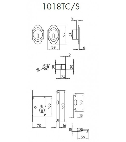 Puxador para porta de correr elegante MANDELLI 1018TC/S ferragens design