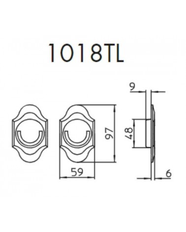 Puxador para porta de correr minimalista MANDELLI 1018TL com dimensões
