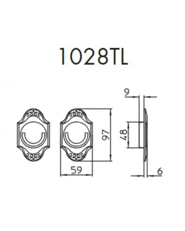 Puxador para porta de correr elegante MANDELLI 1028TL com dimensões