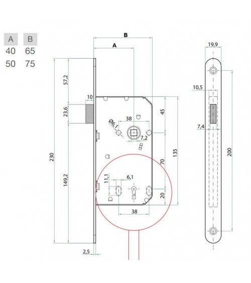 Bonaiti B-France chave de quarto - fechadura magnética moderna com chave L - puxador design