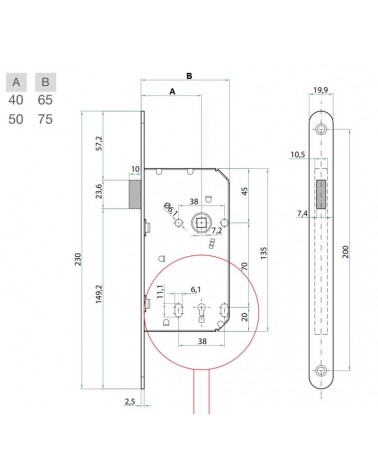 Bonaiti B-France chave de quarto - fechadura magnética moderna com chave L - puxador design