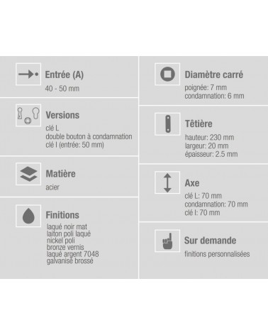 Bonaiti B-France WC - fechadura magnética chique com bloqueio - puxador design