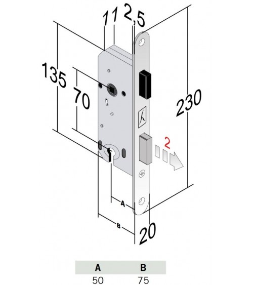 Bonaiti B-France chave de cilindro - fechadura magnética design com chave "i" - puxador design