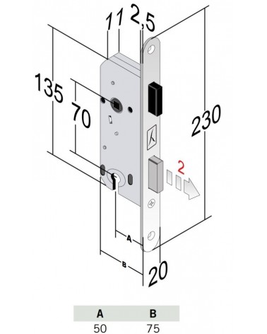 Bonaiti B-France chave de cilindro - fechadura magnética design com chave "i" - puxador design