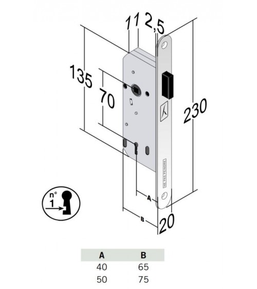 Bonaiti B-France chave de quarto - fechadura magnética moderna com chave L - puxador design