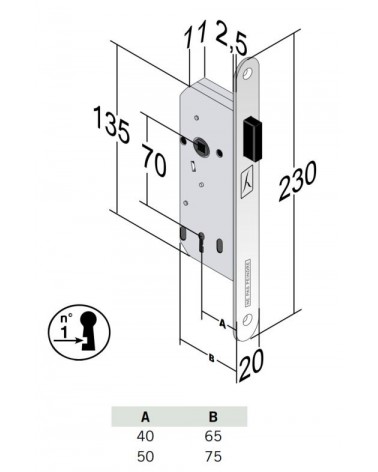 Bonaiti B-France chave de quarto - fechadura magnética moderna com chave L - puxador design