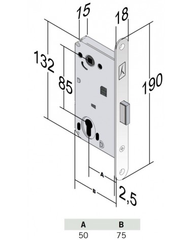Bonaiti B-Forty chave de cilindro - fechadura magnética design com chave "i" - puxador design
