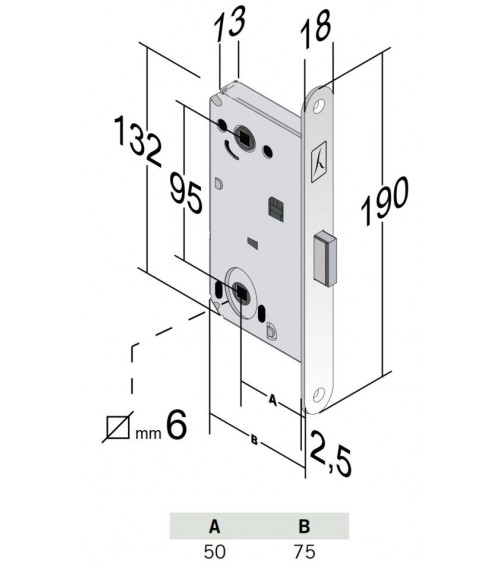 Bonaiti B-Forty WC - fechadura magnética chique com condenação - puxador design