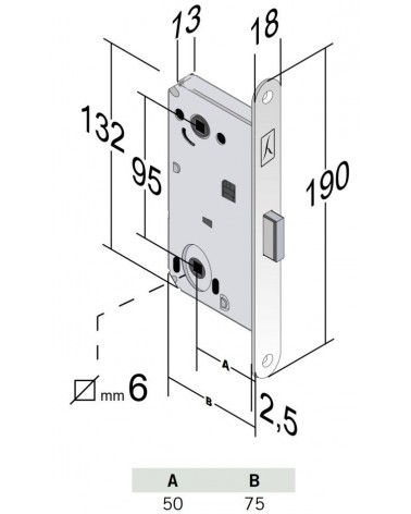 Bonaiti B-Forty WC - fechadura magnética chique com condemnação - puxador design