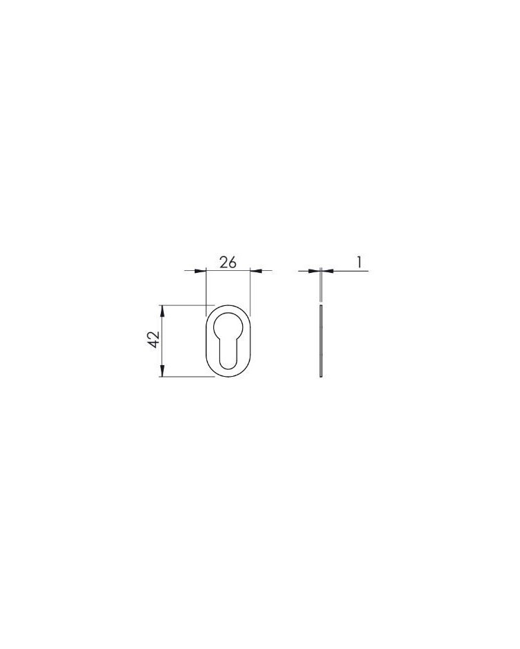 Escudo de porta VERUM slim, para chave de cilindro - puxador design