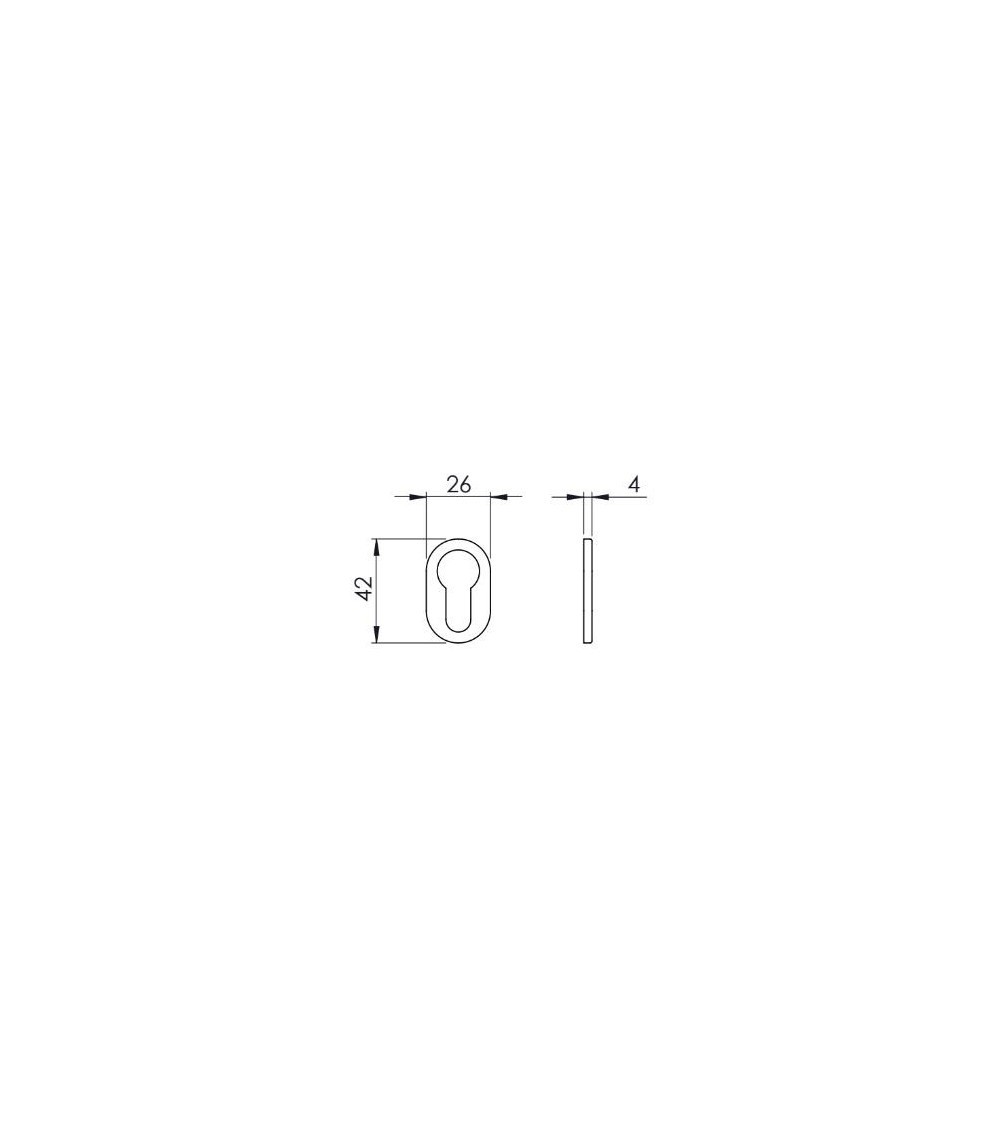 Roseta de porta VERUM standard, com fechadura de cilindro - puxador design