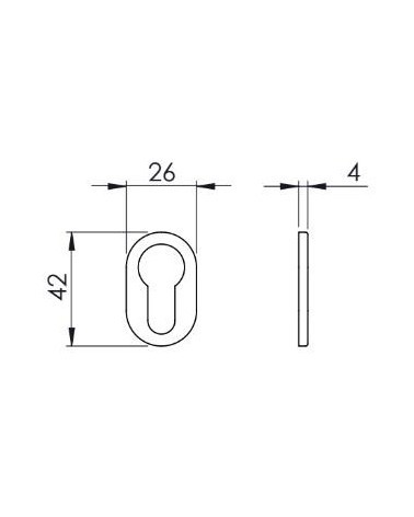 Roseta de porta VERUM standard, com chave de cilindro - puxador design