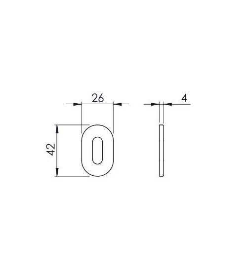 Roseta de porta VERUM standard, de chave de quarto - puxador design