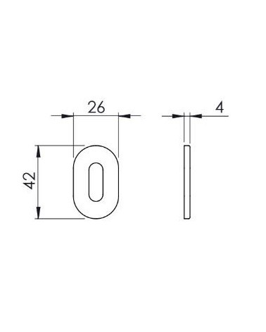 Roseta de porta VERUM standard, a chave de quarto - puxador design
