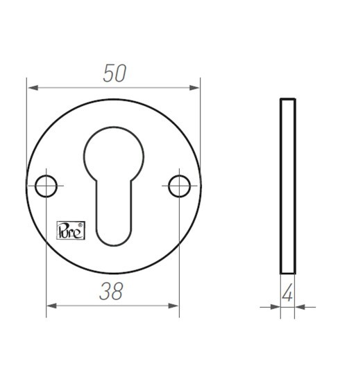 Roseta de porta R PURE chave L-17 - ferragens design