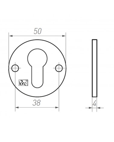 Roseta de porta R PURE chave L-17 - ferragens design