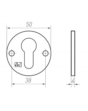 Roseta de porta R PURE chave PZ-17 - quincalharia de design
