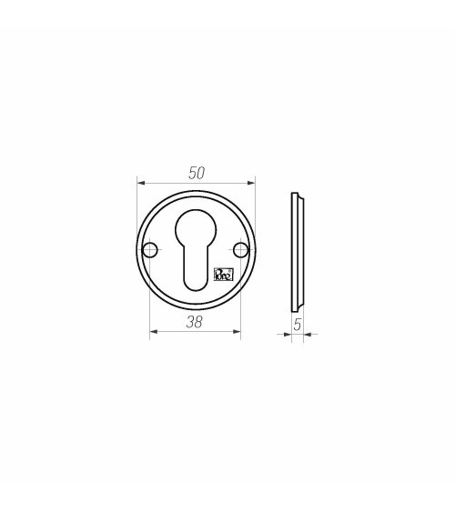 Roseta de porta R PURE chave PZ-50R - ferragens de design