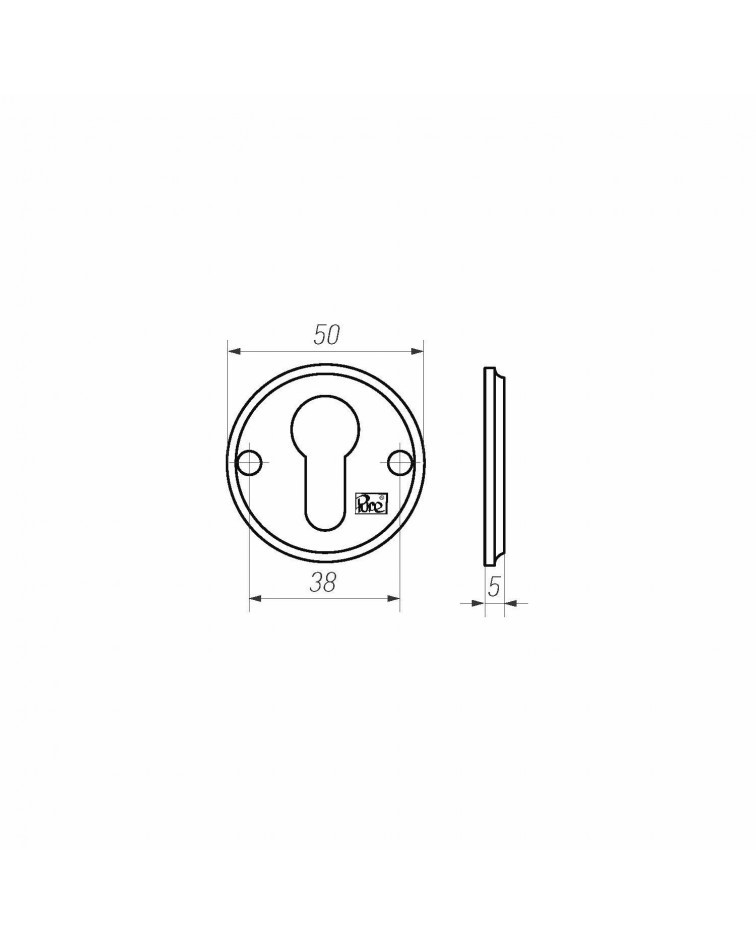 Roseta de porta R PURE chave PZ-50R - ferragens de design