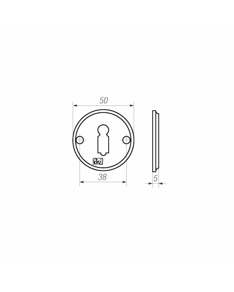 Espelho de porta R PURE chave L-50R - ferragens decorativas