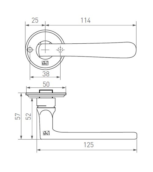 Puxador de porta industrial em bronze PHXL