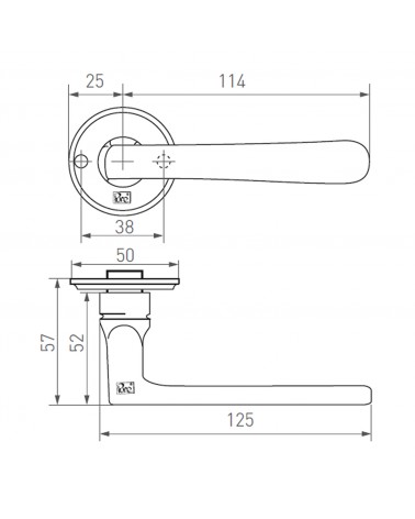 Puxador de porta industrial em bronze PHXL - puxador de design