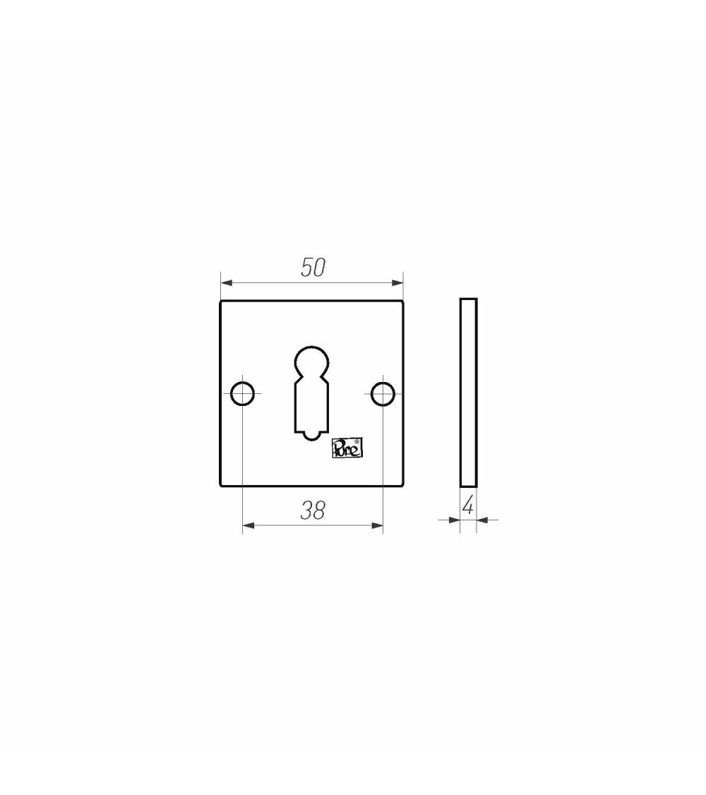Espelho de porta PURE chave L-50Q - ferragens decorativas