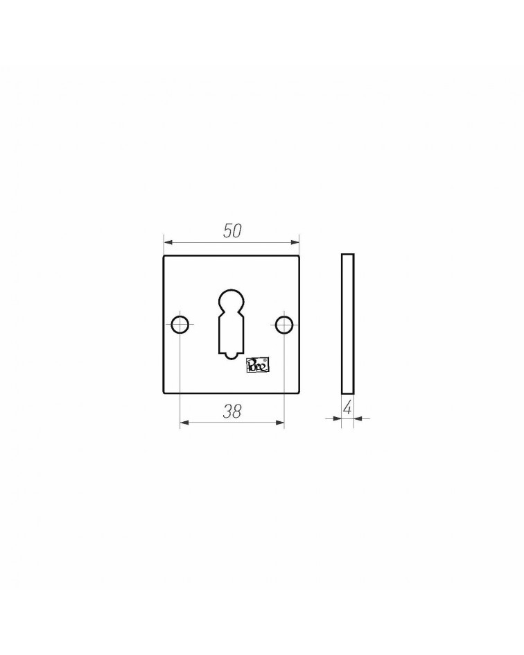 Espelho de porta PURE chave L-50Q - ferragens decorativas