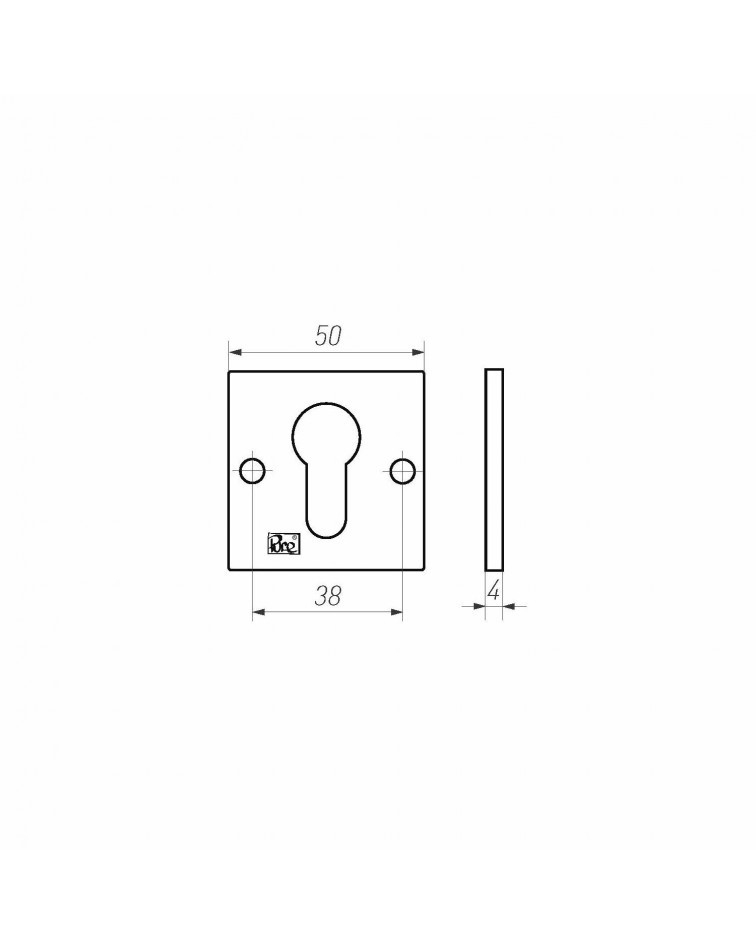Escudo de porta PURE chave PZ-50Q - ferragens design