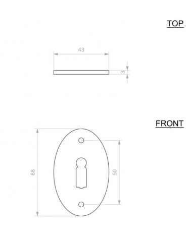 Roseta de porta CDF chave L-1508 - ferragens decorativas