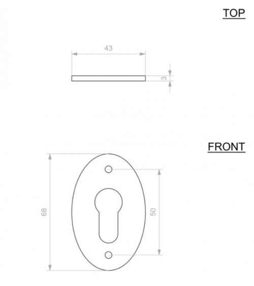 Roseta de porta CDF chave PZ-1508 - ferragens decorativas