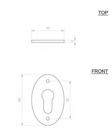 Roseta de porta CDF chave PZ-1508 - ferragens decorativas