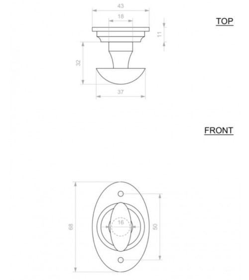 Roseta de porta CDF chave WC-1508 - ferragens decorativas