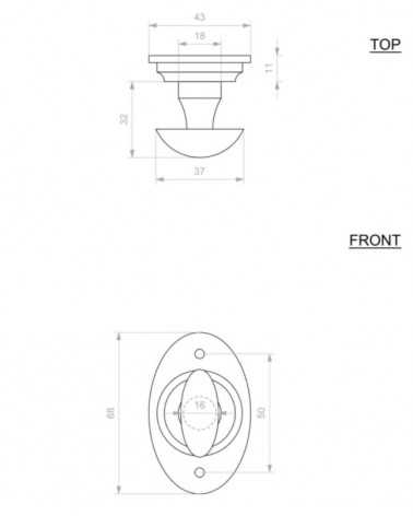 Roseta de porta CDF chave WC-1508 - ferragens decorativas