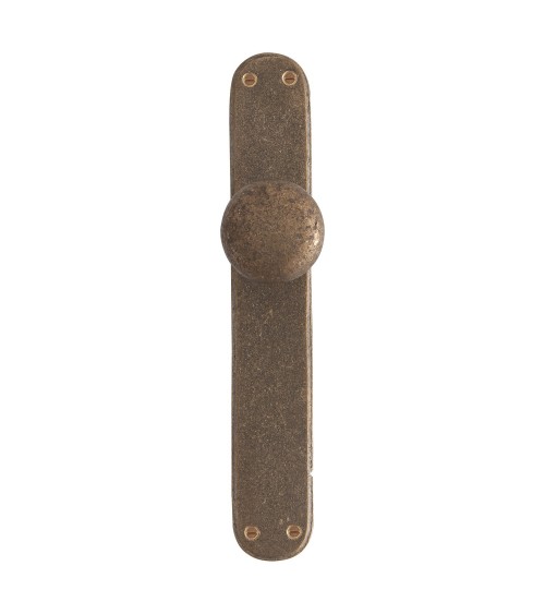 Botão de porta contemporâneo sobre placa de escudo em bronze P40 - puxador design