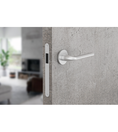 Puxador de porta cromado acetinado Scandi slim ferragens design