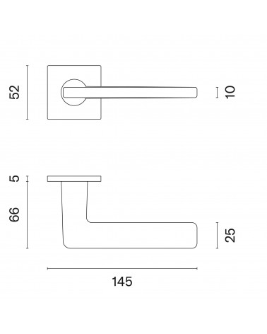Maçaneta de porta SETIA com dimensões