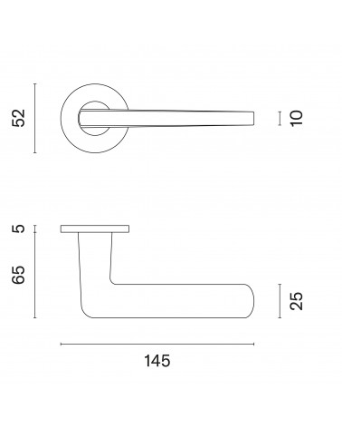 Puxador de porta LIRA com dimensões