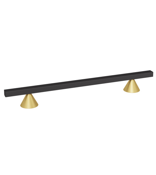 Puxador de móvel CERT anodizado em ouro/preto mate design