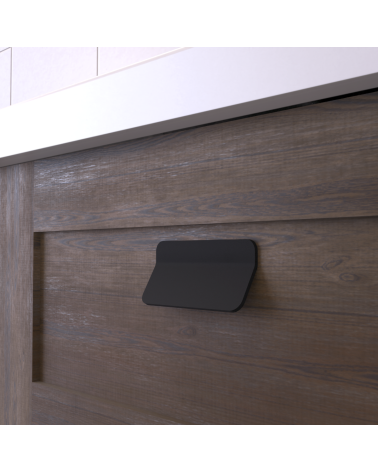 Puxador de móvel SEA preto mate design vista aproximada sobre gaveta