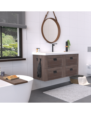 Puxador de móvel SEA design cor 7 montado num móvel de casa de banho