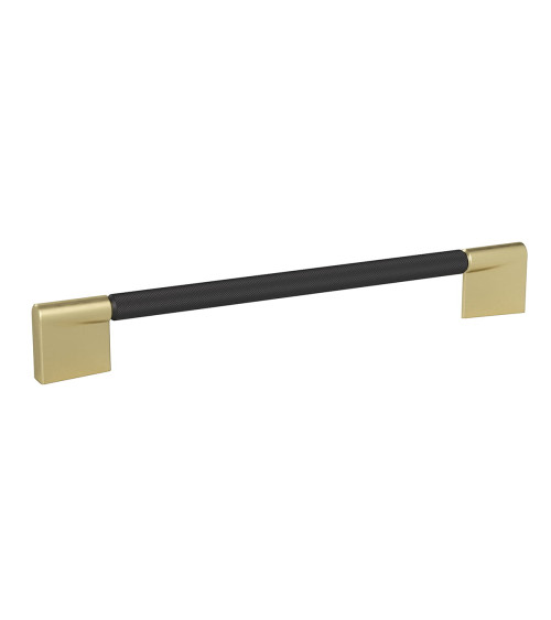 Puxador de móvel anodizado preto/dourado mate TIARA estriado design