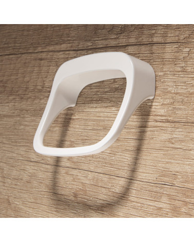 Puxador de móvel branco LAGO-1 puxador design vista ampliada montado num móvel