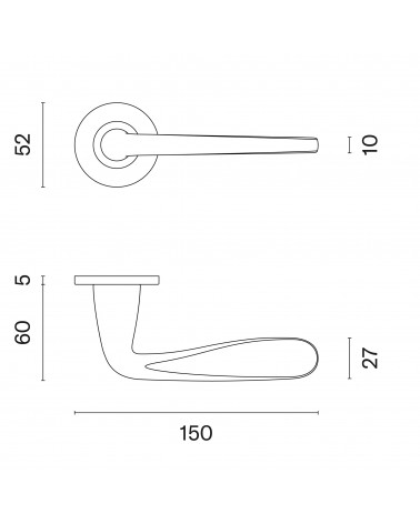 Puxador de porta HIACYNTA com dimensões