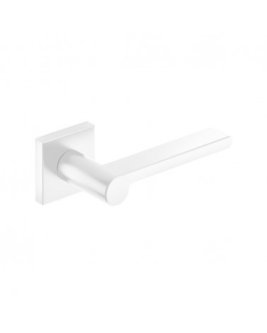 Puxador de porta branco Pandora ferragens design vista de cima inclinada