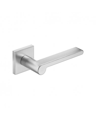 Puxador de porta em cromado acetinado Pandora ferragens design vista de cima inclinada